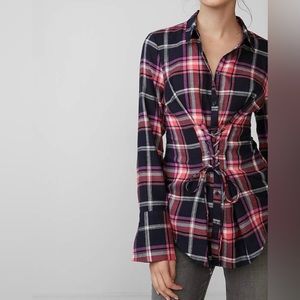 Express Corset Flannel Button-Down